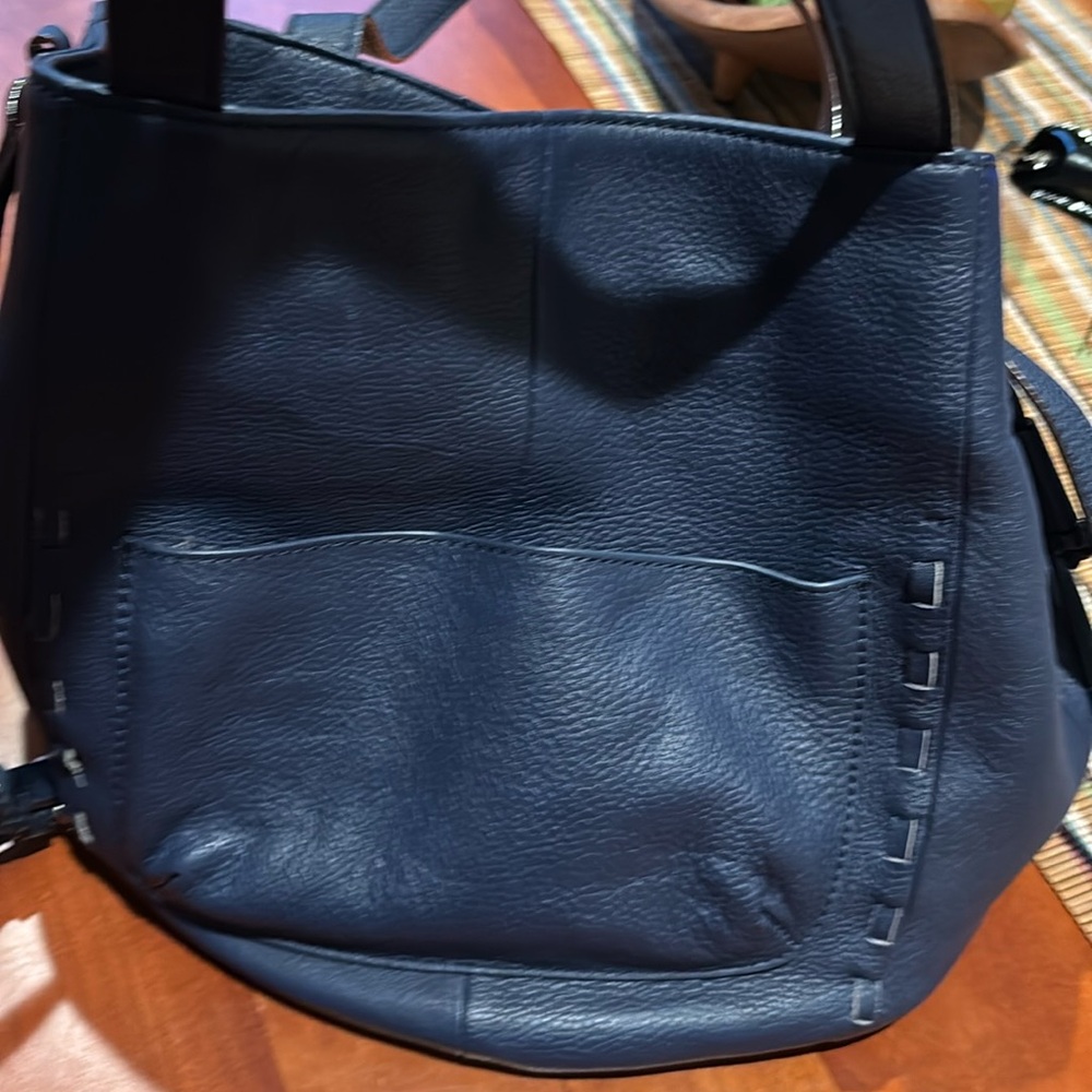 Sanctuary Bag Leather Crossbody Laurel Canyon Drawstring in Indigo